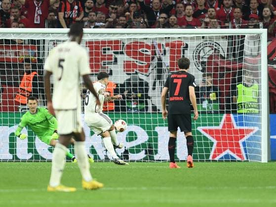 09 05 2024, Leverkusen, Germany, BayARENA, Bayer 04 Leverkusen vs AS Roma UEFA Europa League 2023 2024 Semi finals second leg, Leandro Paredes AS Roma Goal to 0 1 Photo Ralf Treese Leverkusen BayARENA North Rhine Westphalia Germany 521_LEVROM20240509_027 Treese-521