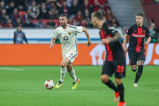 09 05 2024, Football, Season 2023 2024, Europa League, Semi-final, Bayer Leverkusen AS Roma, Bryan Cristante AS Roma Leverkusen BayArena NRW Germany xRHR PHOTO TRx Copyright: TimxRehbein RHR-FOTOx RHR-FOTO TR