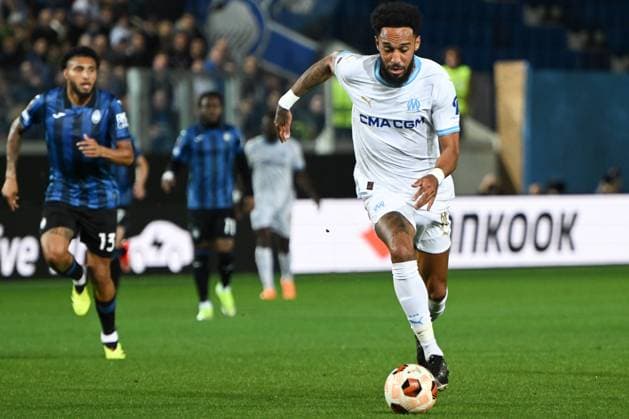 Pierre-Emerick Aubameyang of Olympique Marsiglia during the UEFA Europa League Semi finals second leg match between Atalanta BC and Olympique Marsiglia on May 9, 2024 at Gewiss stadium in Bergamo, Italy. Credit: Tiziano Ballabio  Copyright: xTizianoxBallabio IPAxSportx xipax xx IPA_45908112 IPA_Agency_IPA45908112