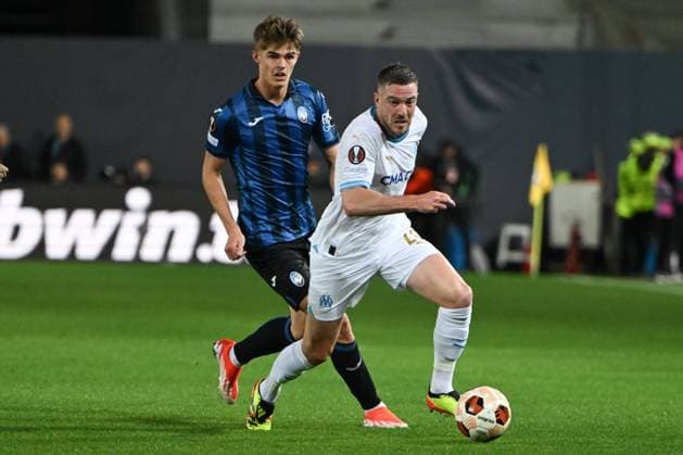 Jordan Veretout of Olympique Marsiglia during the UEFA Europa League Semi finals second leg match between Atalanta BC and Olympique Marsiglia on May 9, 2024 at Gewiss stadium in Bergamo, Italy. Credit: Tiziano Ballabio  Copyright: xTizianoxBallabio IPAxSportx xipax xx IPA_45908116 IPA_Agency_IPA45908116
