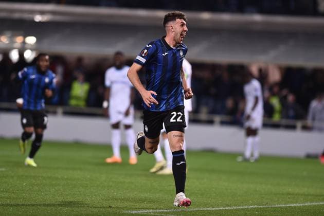 May 9, 2024, Bergamo, Italia: Atalanta s Matteo Ruggeri jubilates after scoring the 2-0 goal during the UEFA Europa League semi final second leg soccer match between Atalanta BC and Olympique Marseille at the Bergamo Stadium in Bergamo, Italy, 9 May 2024..ANSA MICHELE MARAVIGLIA Soccer: Europa League; Atalanta-Olympique Marseille  - ZUMAa110 20240509_zaf_a110_091 Copyright: xMichelexMaravigliax