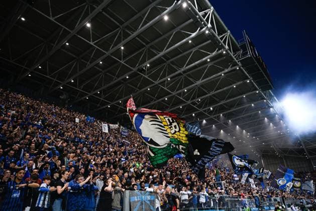 Football Europa League match - Atalanta BC vs Olympique De Marseille Atalanta BC supporters during the UEFA Europa League Semi finals second leg match between Atalanta BC and Olympique Marsiglia on May 9, 2024 at Gewiss stadium in Bergamo, Italy. Credit: Tiziano Ballabio Bergamo Italy  Copyright: xIPAxSport ABACAx