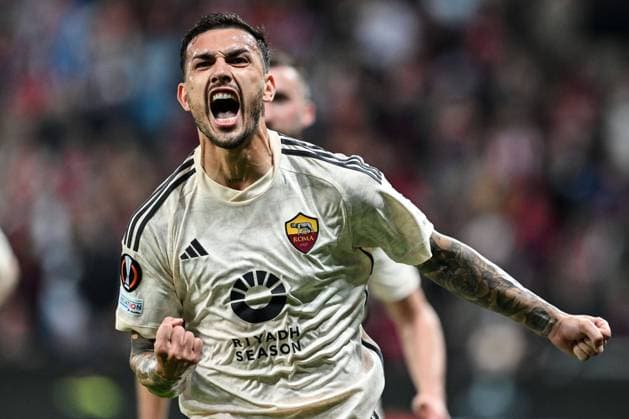Bilder des Jahres 2024, Sport 05 Mai Sport Themen der Woche KW19 Cm Leverkusen 09 05 2024 - Europa League Bayer Leverkusen-Roma foto Cristiano Mazzi Image nella foto: esultanza gol Leandro Paredes 