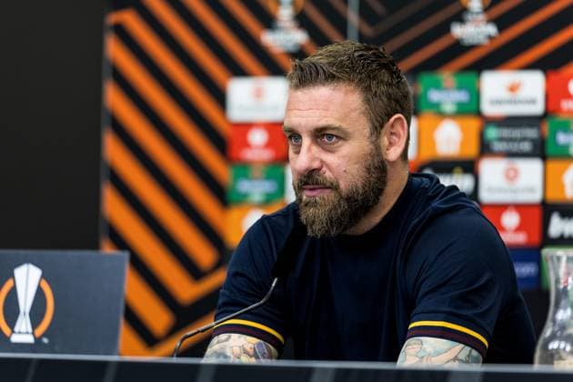 UEFA Europa League semi-final Bayer 04 Leverkusen vs AS Roma, 09 05 2024 Daniele de Rossi coach AS Roma in the press conference UEFA Europa League Bayer 04 Leverkusen AS Roma, Leverkusen, BayArena on 09 05 2024 Copyright: xBEAUTIFULxSPORTS Wunderlx