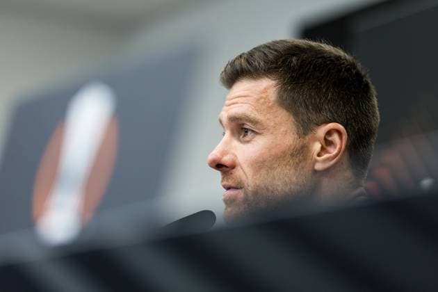 UEFA Europa League semi-final Bayer 04 Leverkusen vs AS Roma, 09 05 2024 Xabi Alonso coach Bayer 04 Leverkusen in the press conference UEFA Europa League Bayer 04 Leverkusen AS Roma, Leverkusen, BayArena on 09 05 2024 Copyright: xBEAUTIFULxSPORTS Wunderlx