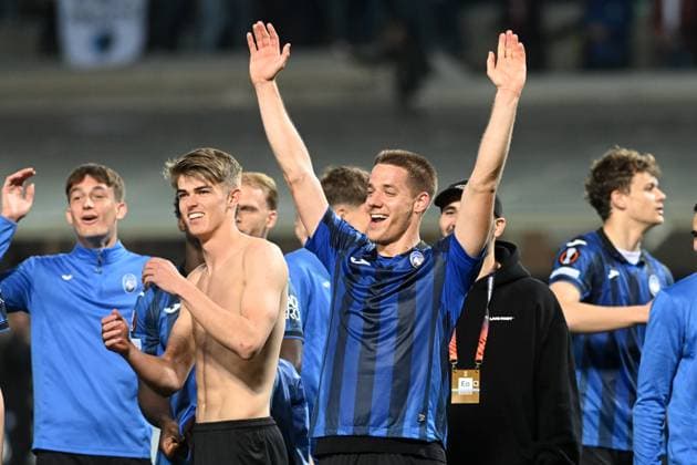 CHARLES DE KETELAERE, MARIO PASALIC, UEFA Europa League 2023-24, Atalanta-Olympique Marseille 3-0, esultanza, jubel, joy, celebration UEFA EUROPA LEAGUE 2023-24 Semifinal ATALANTA-OLYMPIQUE MARSEILL
