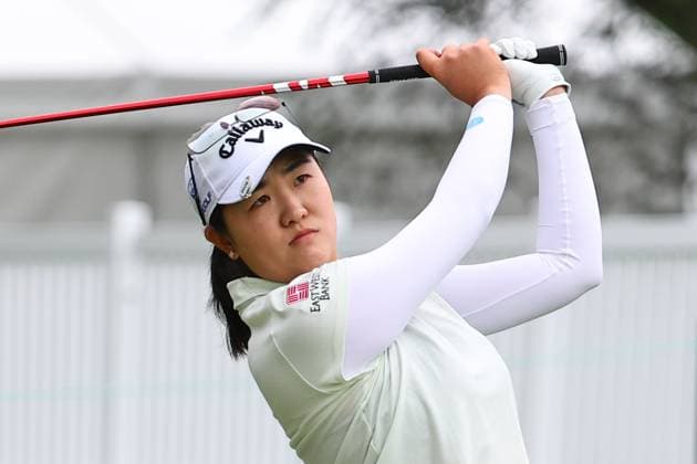 CLIFTON, NJ - MAY 09: Rose Zhang of the United States plays her shot from the tenth tee during the first round of the Cognizant Founders Cup at Upper Montclair Country Club on May 09, 2024 in Clifton, New Jersey. (Photo by Rich Graessle Icon Sportswire) GOLF: MAY 09 LPGA, Golf Damen Cognizant Founders Cup EDITORIAL USE ONLY Icon2405094269