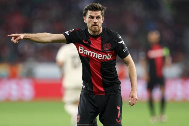 Jonas Hofmann of Bayer Leverkusen Bayer 04 Leverkusen v Roma, UEFA Europa League, Semi Final, Second Leg Football, BayArena, Leverkusen, Germany - 09 May 2024 EDITORIAL USE ONLY No use with unauthorised audio, video, data, fixture lists, club league logos or live services. Online in-match use limited to 120 images, no video emulation. No use in betting, games or single club league player publications.  Copyright: xPaulxCurrie Shutterstockx 14470736gv
