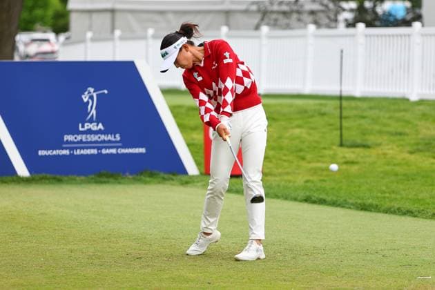 CLIFTON, NJ - MAY 09: Lydia Ko of New Zealand plays her shot from the tenth tee during the first round of the Cognizant Founders Cup at Upper Montclair Country Club on May 09, 2024 in Clifton, New Jersey. (Photo by Rich Graessle Icon Sportswire) GOLF: MAY 09 LPGA, Golf Damen Cognizant Founders Cup EDITORIAL USE ONLY Icon2405094277