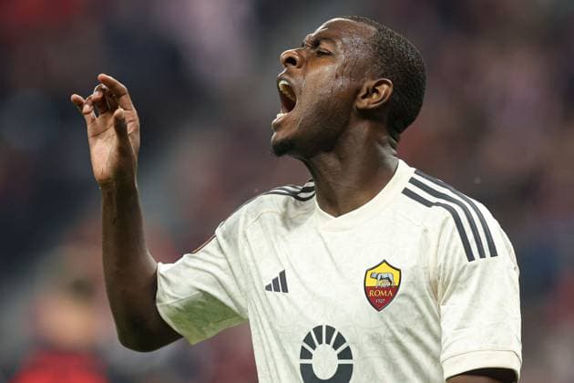 Evan Ndicka of Roma Bayer 04 Leverkusen v Roma, UEFA Europa League, Semi Final, Second Leg Football, BayArena, Leverkusen, Germany - 09 May 2024 EDITORIAL USE ONLY No use with unauthorised audio, video, data, fixture lists, club league logos or live services. Online in-match use limited to 120 images, no video emulation. No use in betting, games or single club league player publications.  Copyright: xPaulxCurrie Shutterstockx 14470736gl