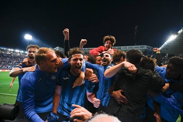 Atalanta BC v Olympique de Marseille: Semi-Final Second Leg - UEFA Europa League 2023 24 The Atalanta BC team is celebrating after their victory in the UEFA Europa League Semi-finals second leg match against Olympique Marseille at Gewiss Stadium in Bergamo, Italy, on May 9, 2024. Bergamo Italy  Copyright: xTizianoxBallabiox originalFilename:ballabio-atalanta240509_npsqo.jpg