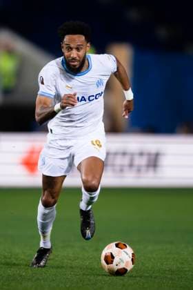 Atalanta BC v Olympique de Marseille - UEFA Europa League Pierre-Emerick Aubameyang of Olympique de Marseille in action during the UEFA Europa League semi-final second leg football match between Atalanta BC and Olympique de Marseille. Bergamo Italy Copyright: xNicolòxCampox