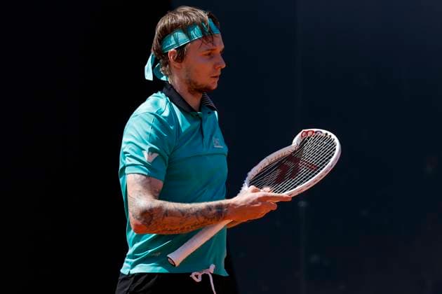 May 10, 2024, Rome, ITALY: Alexander Bublik of Kazakhstan in action during his men s singles 2nd round match against Jaume Munar of Spain (not pictured) at the Italian Open tennis tournament in Rome, Italy, 10 May 2024 ANSA FABIO FRUSTACI Italian Open tennis tournament  - ZUMAa110 20240510_zaf_a110_028 Copyright: xFabioxFrustacix