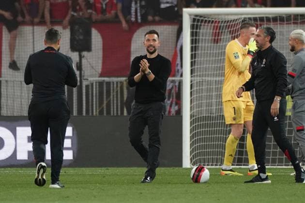 Francesco Farioli (entraineur de l OGC Nice) FOOTBALL : OGC Nice vs Le Havre - Ligue 1 Uber Eats - Nice - 10 05 2024 NorbertScanella Panoramic 