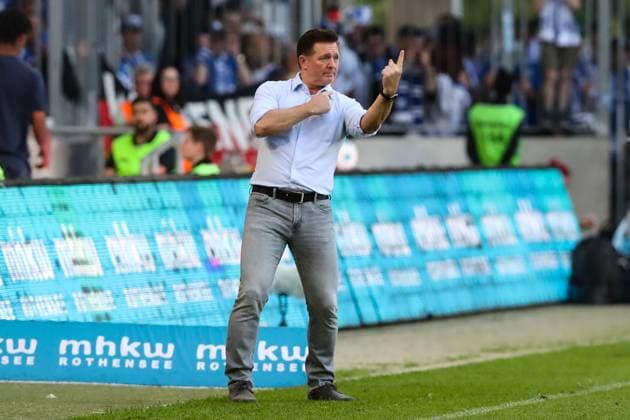 Coach Christian Titz 1 FC Magdeburg 2 Soccer Bundesliga Season 2023 2024 1 FC Magdeburg vs SpVgg Greuther Fürth at the MDCC Arena in Magdeburg Soccer,Man,Men,Germany,10 05 2024
