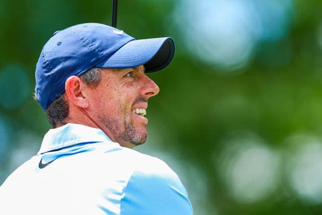 CHARLOTTE, NC - MAY 10: Rory McIlroy watches his shot from the second tee box during the second round of Wells Fargo Championship at Quail Hollow Club on May 10, 2024 in Charlotte, North Carolina. (Photo by David Jensen Icon Sportswire) GOLF: MAY 10 PGA, Golf Herren Wells Fargo Championship EDITORIAL USE ONLY Icon240510045