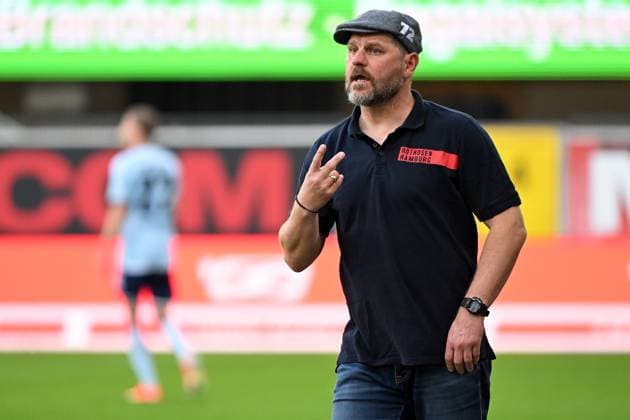 Paderborn, Home Deluxe Arena, 10 05 24, GER, Herren, 2 Bundesliga, Saison 2023 2024, SC Paderborn 07 Hamburger SV Bild Trainer Steffen BAUMGART Hamburg Only for editorial use DFL regulations prohibit any use of photographs as image sequences and or quasi video NRW Germany