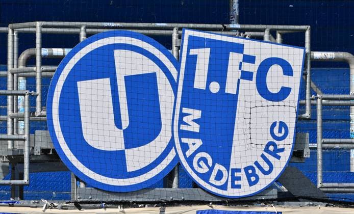 10 05 2024 Soccer Season 2023 2024 2 Soccer Bundesliga 33 Matchday 1 FC Magdeburg FCM SpVgg Greuther Fürth Kleeblatt Sportfoto Zink MeZi xmexzix DFL regulations prohibit any use of photographs as image sequences and or quasi video only for editorial use Feature Impression Symbolbild Symbolfoto Logo FCM