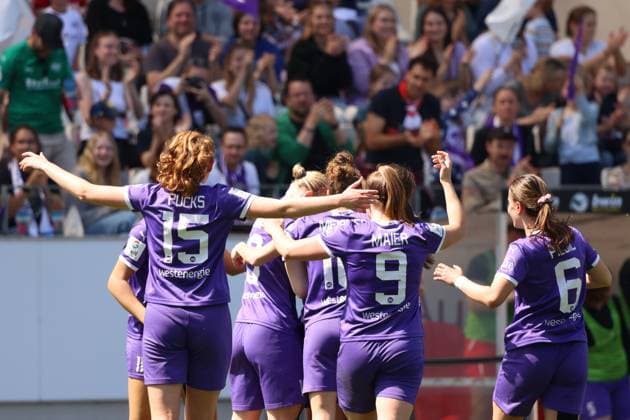 GER, SGS Essen vs 1 FC Koeln, Football, Google Pixel Womens Bundesliga, 21 Matchday, Season 2023 2024, 11 05 2024 Goal celebration 2 0 by Annalena Rieke SGS Essen, 17 DFL REGULATIONS PROHIBIT ANY USE OF PHOTOGRAPHS AS IMAGE SEQUENCES AND OR QUASI VIDEO GER, SGS Essen vs 1 FC Koeln, Football, Google Pixel Womens Bundesliga, 21 Matchday, Season 2023 2024, 11 05 2024 Essen Copyright: xEibner-Pressefoto xFrankxZeisingx EP_FZG