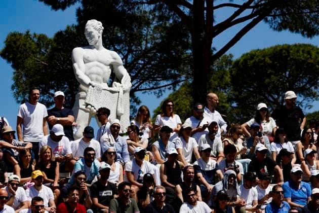 May 11, 2024, Rome, ITALY: Spectators at the Italian Open tennis tournament in Rome, Italy, 11 May 2024. ANSA FABIO FRUSTACI Italian Open tennis tournament  - ZUMAa110 20240511_zaf_a110_013 Copyright: xFabioxFrustacix