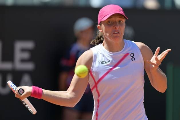 Iga Swiatek (POL) during her match against Yulia Putintseva (KAZ) at the Italian Open tennis tournament in Rome, Thursday, May 11, 2024.(Alfredo Falcone LaPresse)  Copyright: xAlfredoxFalcone LaPressex