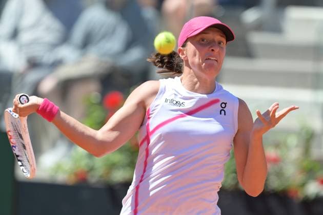 Iga Swiatek (POL) during her match against Yulia Putintseva (KAZ) at the Italian Open tennis tournament in Rome, Thursday, May 11, 2024.(Alfredo Falcone LaPresse)  Copyright: xAlfredoxFalcone LaPressex