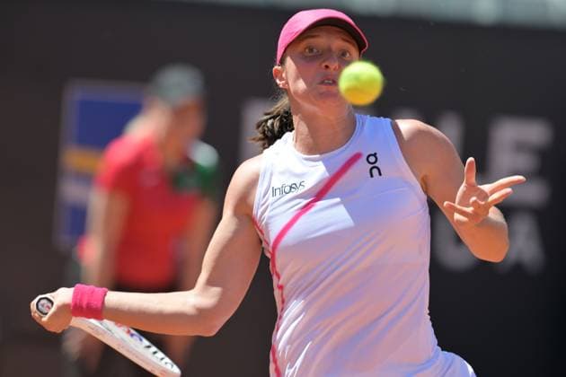 Iga Swiatek (POL) during her match against Yulia Putintseva (KAZ) at the Italian Open tennis tournament in Rome, Thursday, May 11, 2024.(Alfredo Falcone LaPresse)  Copyright: xAlfredoxFalcone LaPressex