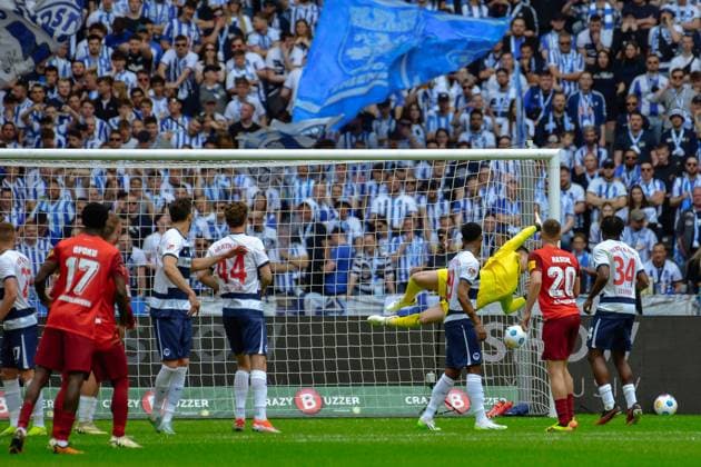 11 05 2024, xlakx, Soccer 2 Bundesliga, Hertha BSC Berlin 1 FC Kaiserslautern emspor, v l Goal to 1 1 by Marlon Ritter 1 FC Kaiserslautern 7 DFL DFB REGULATIONS PROHIBIT ANY USE OF PHOTOGRAPHS as IMAGE SEQUENCES and or QUASI VIDEO Daniel Lakomski Jan Huebner Berlin