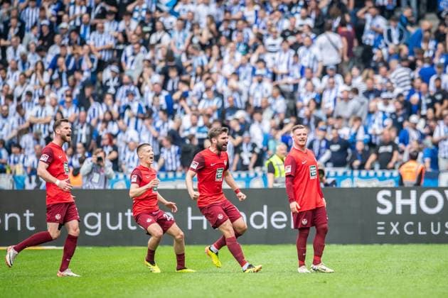 2 Soccer Bundesliga, Hertha BSC vs 1 FC Kaiserslautern Berlin, 11 05 2024 Goal celebration for 1 1 by Marlon Ritter 1 FC Kaiserslautern, 7 2 Soccer Bundesliga, Hertha BSC vs 1 FC Kaiserslautern, Olympiastadion, Berlin, 11 05 2024 DFL REGULATIONS PROHIBIT ANY USE OF PHOTOGRAPHS AS IMAGE SEQUENCES AND OR QUASI VIDEO Copyright: xBEAUTIFULxSPORTS LucianoxLimax