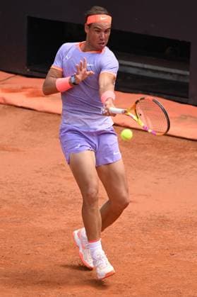 Rafael Nadal of Spain during the match against Hubert Hurkacz Poland at the Internazionali BNL d Italia 2024 tennis tournament at Foro Italico in Rome, Italy on May 11th, 2024. antoniettaxbaldassarre