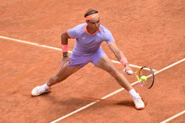 Rafael Nadal of Spain during the match against Hubert Hurkacz Poland at the Internazionali BNL d Italia 2024 tennis tournament at Foro Italico in Rome, Italy on May 11th, 2024. antoniettaxbaldassarre
