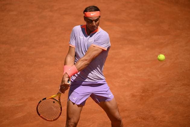 Rafael Nadal of Spain during the match against Hubert Hurkacz Poland at the Internazionali BNL d Italia 2024 tennis tournament at Foro Italico in Rome, Italy on May 11th, 2024. antoniettaxbaldassarre