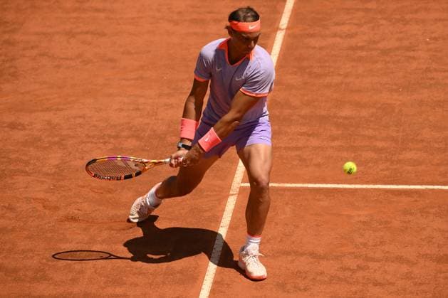 Rafael Nadal of Spain during the match against Hubert Hurkacz Poland at the Internazionali BNL d Italia 2024 tennis tournament at Foro Italico in Rome, Italy on May 11th, 2024. antoniettaxbaldassarre
