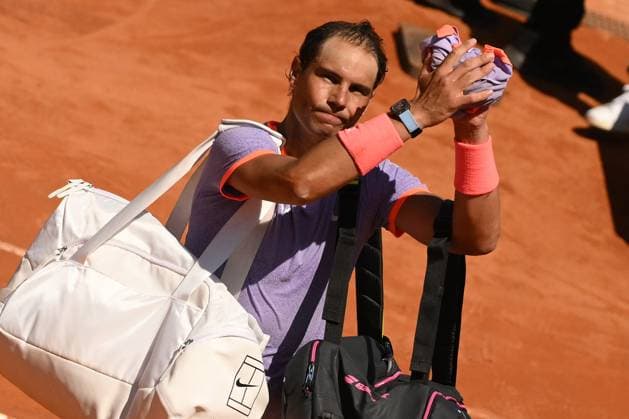 Rafael Nadal of Spain during the match against Hubert Hurkacz Poland at the Internazionali BNL d Italia 2024 tennis tournament at Foro Italico in Rome, Italy on May 11th, 2024. antoniettaxbaldassarre