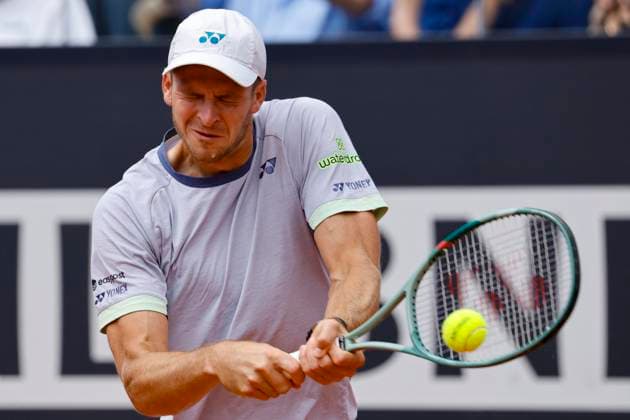 May 11, 2024, Rome, ITALY: Hubert Hurkacz of Poland during his men s singles 2nd round match against Rafael Nadal of Spain (not pictured) at the Italian Open tennis tournament in Rome, Italy, 11 May 2024. ANSA FABIO FRUSTACI Italian Open tennis tournament  - ZUMAa110 20240511_zaf_a110_027 Copyright: xFabioxFrustacix