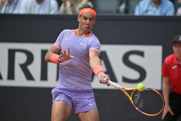 Rafael Nadal (ESP) during her match against Hubert Hurkacz (POL) at the Italian Open tennis tournament in Rome, Thursday, May 11, 2024.(Alfredo Falcone LaPresse)  Copyright: xAlfredoxFalcone LaPressex