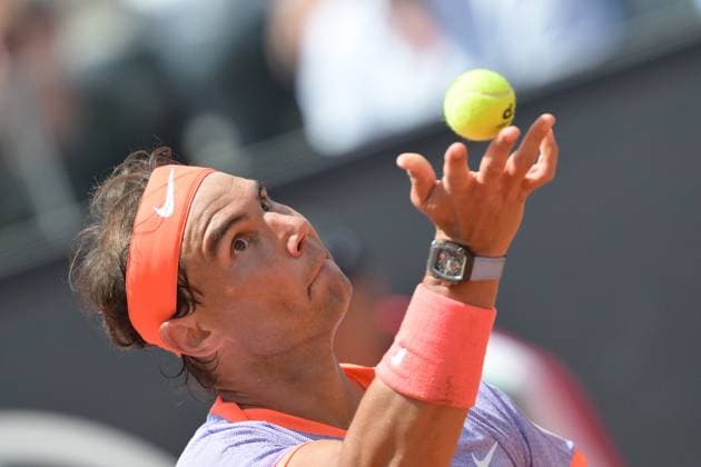 Rafael Nadal (ESP) during her match against Hubert Hurkacz (POL) at the Italian Open tennis tournament in Rome, Thursday, May 11, 2024.(Alfredo Falcone LaPresse)  Copyright: xAlfredoxFalcone LaPressex