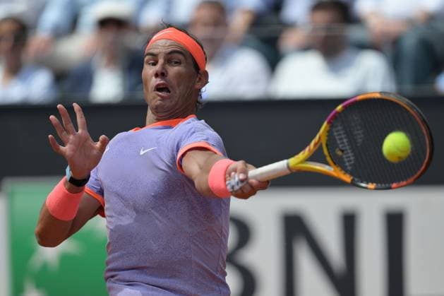 Rafael Nadal (ESP) during her match against Hubert Hurkacz (POL) at the Italian Open tennis tournament in Rome, Thursday, May 11, 2024.(Alfredo Falcone LaPresse)  Copyright: xAlfredoxFalcone LaPressex