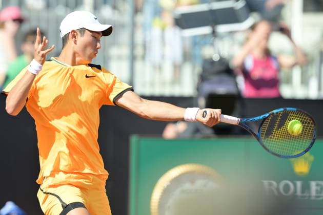 Juncheng Shang (CHN)Stefano Napolitano (ITA) during her match against Stefano Napolitano (ITA) at the Italian Open tennis tournament in Rome, Thursday, May 11, 2024.(Alfredo Falcone LaPresse)  Copyright: xAlfredoxFalcone LaPressex