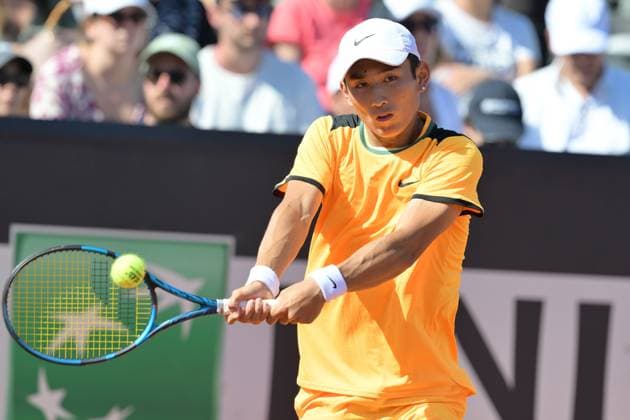 Juncheng Shang (CHN)Stefano Napolitano (ITA) during her match against Stefano Napolitano (ITA) at the Italian Open tennis tournament in Rome, Thursday, May 11, 2024.(Alfredo Falcone LaPresse)  Copyright: xAlfredoxFalcone LaPressex