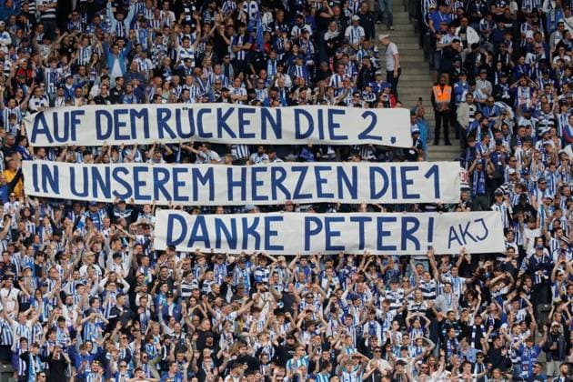 Hertha BSC Fans, Germany, Berlin, Olympiastadion, Football, Men, Season 2023 2024, 2 Bundesliga, 33 Matchday , Hertha BSC 1 FC Kaiserslautern