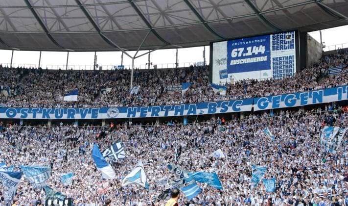 Scoreboard with number of spectators 67144 Sport Soccer Football DFL 2 Bundesliga Men 33 Matchday Season 2023 2024 11 05 2024 Hertha BSC Berlin vs 1 FC Kaiserslautern FCK DFL regulations prohibit any use of photographs as image sequences and or quasi video