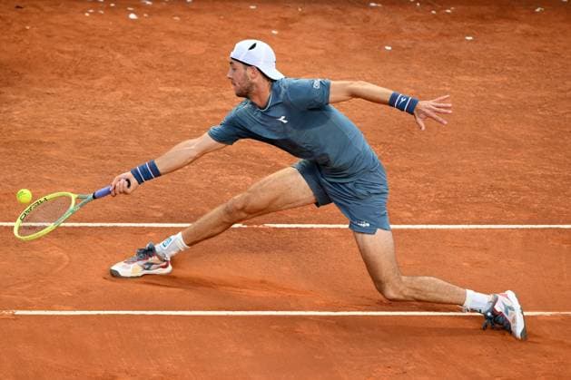 Jan-Lennard Struff of Germany during the match against Stefanos Tsitsipas of Greece at the Internazionali BNL d Italia 2024 tennis tournament at Foro Italico in Rome, Italy on May 11th, 2024. antoniettaxbaldassarre