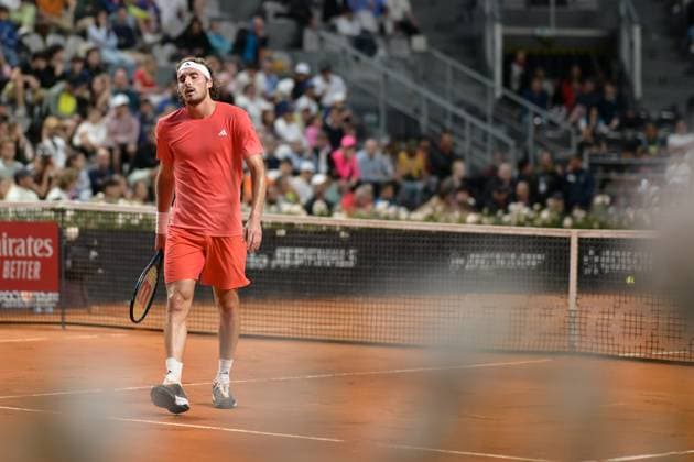 Stefanos Tsitsipas (GRE) )during her match against Jan-Lennard Struff (GER) at the Italian Open tennis tournament in Rome, Thursday, May 11, 2024.(Alfredo Falcone LaPresse)  Copyright: xAlfredoxFalcone LaPressex