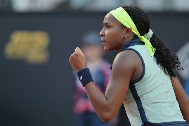 Coco Gauff (USA) during her match against Jaqueline Cristian (ROU) at the Italian Open tennis tournament in Rome, Thursday, May 11, 2024.(Alfredo Falcone LaPresse)  Copyright: xAlfredoxFalcone LaPressex