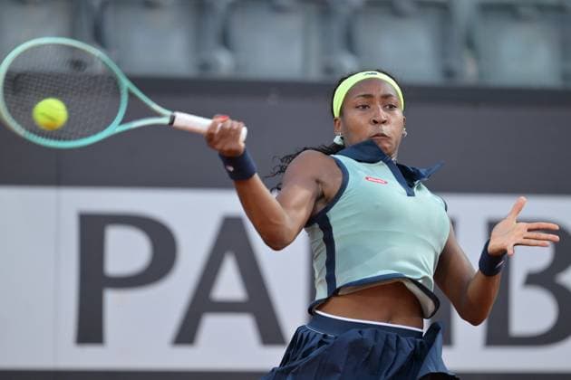 Coco Gauff (USA) during her match against Jaqueline Cristian (ROU) at the Italian Open tennis tournament in Rome, Thursday, May 11, 2024.(Alfredo Falcone LaPresse)  Copyright: xAlfredoxFalcone LaPressex