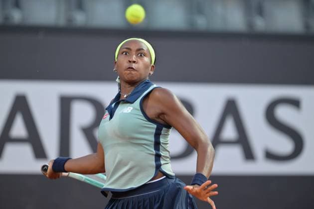 Coco Gauff (USA) during her match against Jaqueline Cristian (ROU) at the Italian Open tennis tournament in Rome, Thursday, May 11, 2024.(Alfredo Falcone LaPresse)  Copyright: xAlfredoxFalcone LaPressex