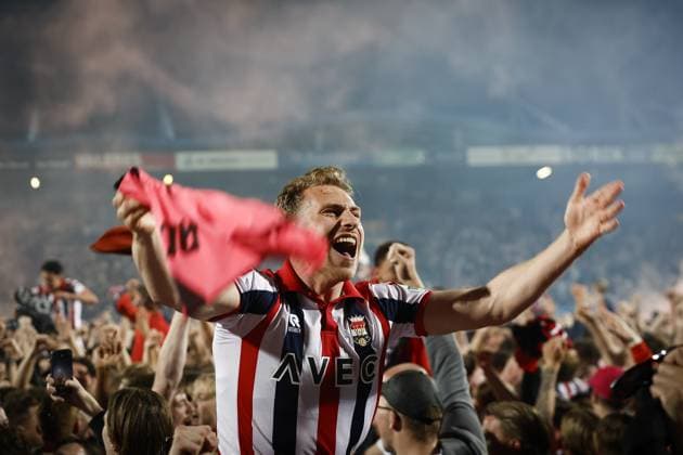 TILBURG - 10-05-2024. Koning Willem II stadium. Keuken Kampioen Divisie, KKD. Season 2023-2024. Willem II - Telstar. Final score 3-2. With this score, Willem II is champion and promoted to the premier division. Willem II player Matthias Verreth. Willem II - Telstar  x25206884x Copyright: