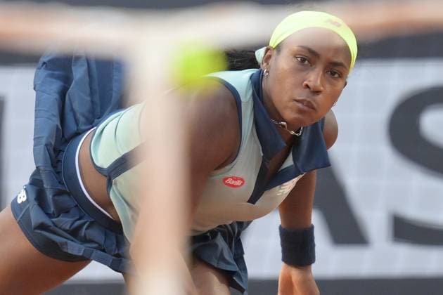 Coco Gauff (USA) during her match against Jaqueline Cristian (ROU) at the Italian Open tennis tournament in Rome, Thursday, May 11, 2024.(Alfredo Falcone LaPresse)  Copyright: xAlfredoxFalcone LaPressex