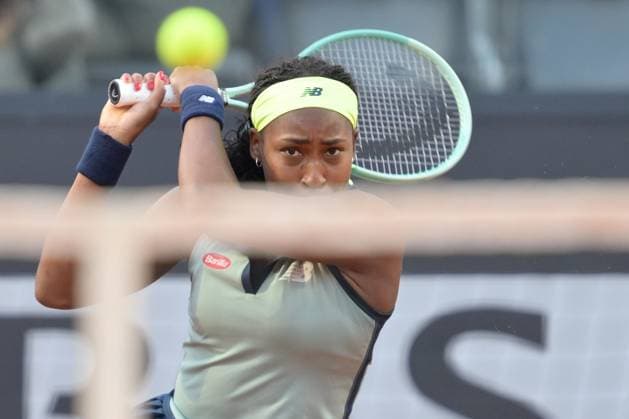 Coco Gauff (USA) during her match against Jaqueline Cristian (ROU) at the Italian Open tennis tournament in Rome, Thursday, May 11, 2024.(Alfredo Falcone LaPresse)  Copyright: xAlfredoxFalcone LaPressex